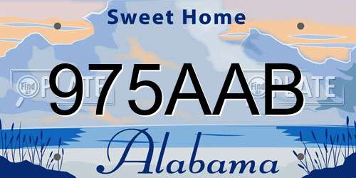 975AAB Alabama License Plate