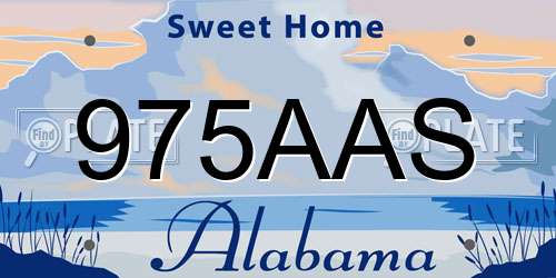 975AAS Alabama License Plate