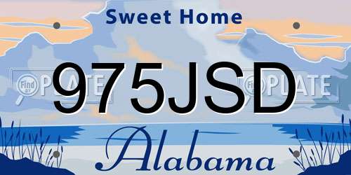 975JSD Alabama License Plate