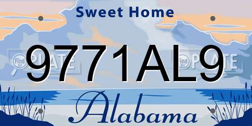 9771AL9 Alabama License Plate