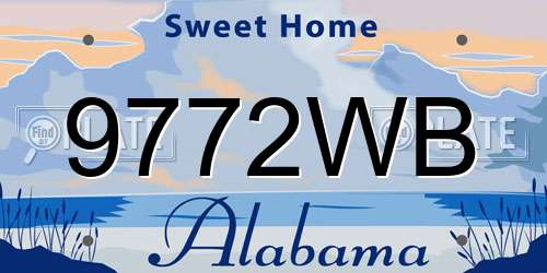 9772WB Alabama License Plate