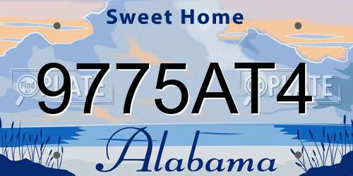 9775AT4 Alabama License Plate