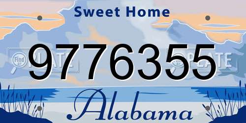 9776355 Alabama License Plate