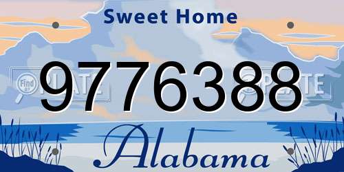 9776388 Alabama License Plate