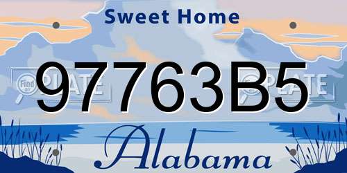 97763B5 Alabama License Plate