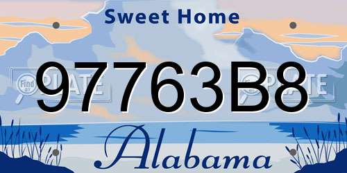 97763B8 Alabama License Plate