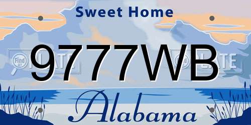 9777WB Alabama License Plate