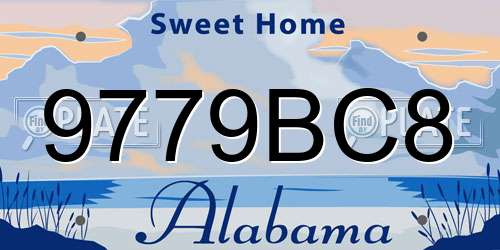9779BC8 Alabama License Plate