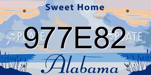 977E82 Alabama License Plate