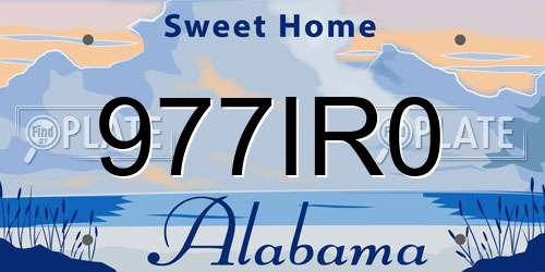 977IR0 Alabama License Plate