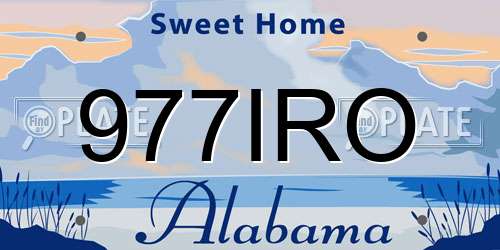 977IRO Alabama License Plate