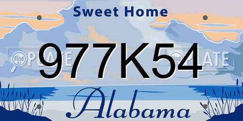 977K54 Alabama License Plate
