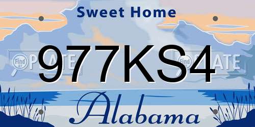977KS4 Alabama License Plate