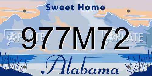 977M72 Alabama License Plate