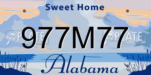 977M77 Alabama License Plate