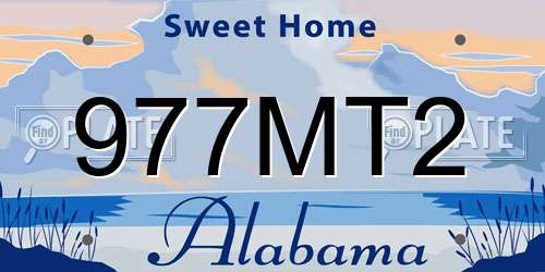 977MT2 Alabama License Plate