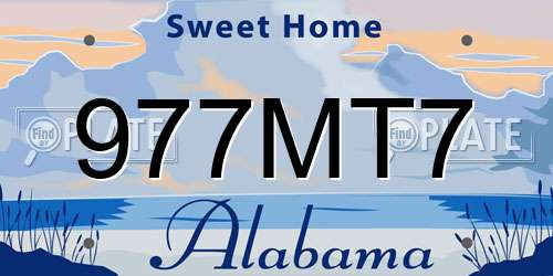 977MT7 Alabama License Plate