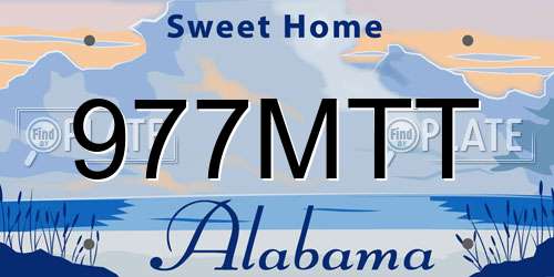977MTT Alabama License Plate