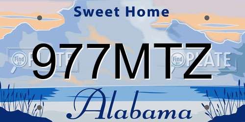 977MTZ Alabama License Plate