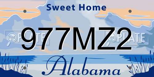 977MZ2 Alabama License Plate