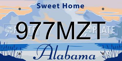 977MZT Alabama License Plate