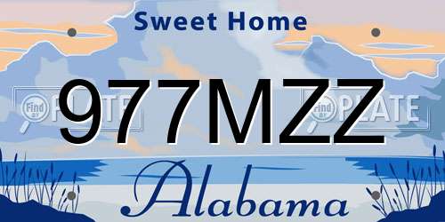 977MZZ Alabama License Plate