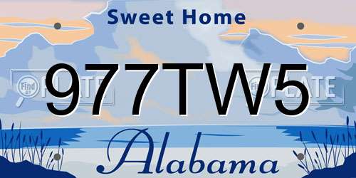 977TW5 Alabama License Plate