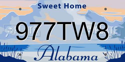977TW8 Alabama License Plate