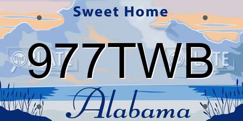 977TWB Alabama License Plate