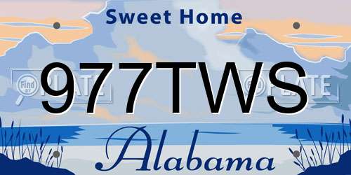 977TWS Alabama License Plate