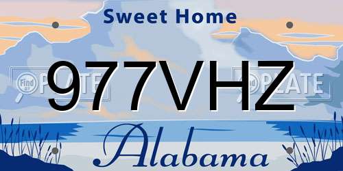 977VHZ Alabama License Plate