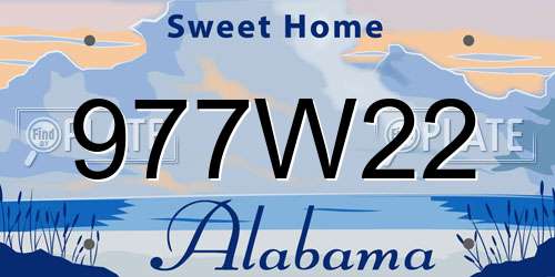 977W22 Alabama License Plate