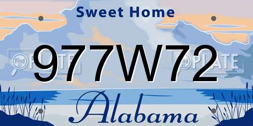 977W72 Alabama License Plate