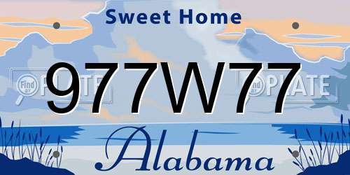 977W77 Alabama License Plate