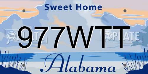 977WTT Alabama License Plate