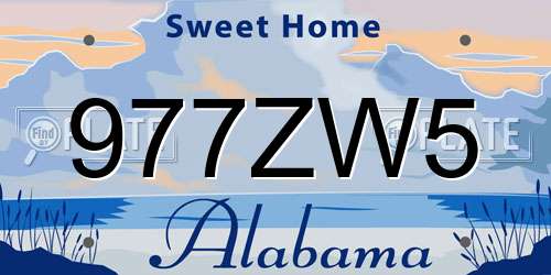 977ZW5 Alabama License Plate