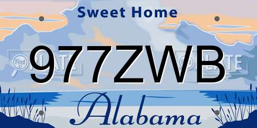 977ZWB Alabama License Plate