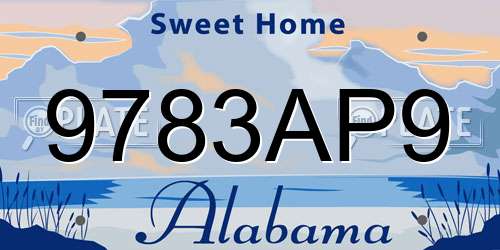 9783AP9 Alabama License Plate