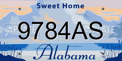 9784AS Alabama License Plate