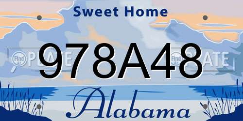 978A48 Alabama License Plate