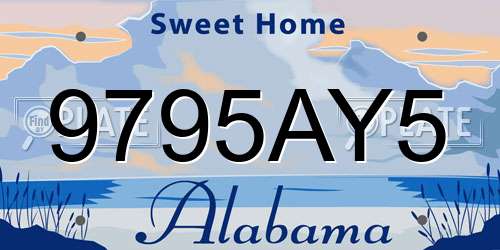 9795AY5 Alabama License Plate