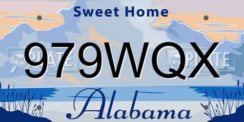 979WQX Alabama License Plate