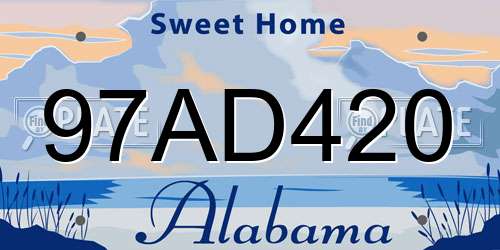 97AD420 Alabama License Plate