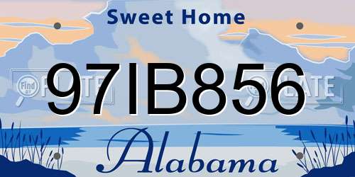 97IB856 Alabama License Plate