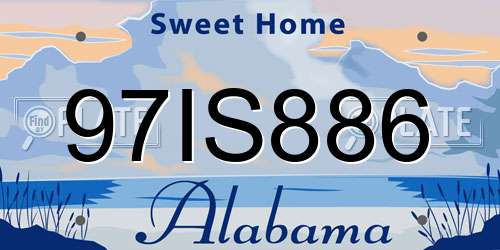 97IS886 Alabama License Plate