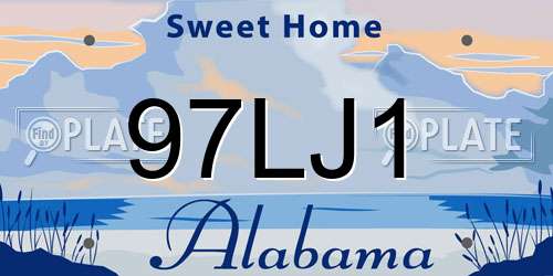97LJ1 Alabama License Plate