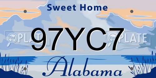97YC7 Alabama License Plate