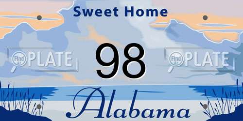 98 Alabama License Plate