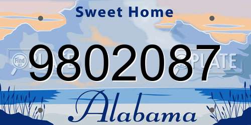 9802087 Alabama License Plate