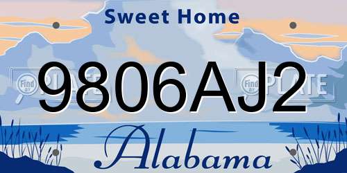 9806AJ2 Alabama License Plate